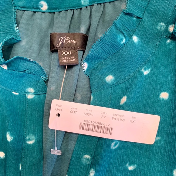 J Crew Short Sleeve Ruffle Top in Painted Top - Picture 8 of 10